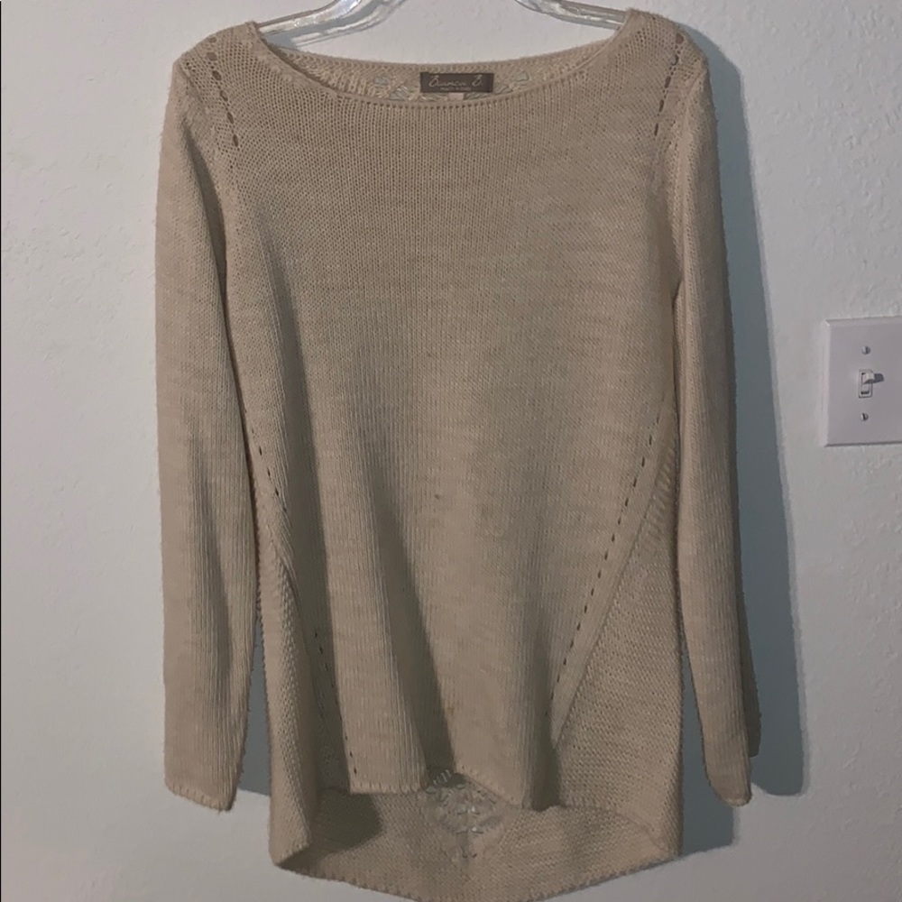 Knit Back Cream Sweater